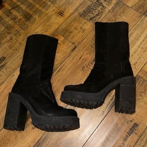 FREE PEOPLE SUEDE PLATFORM BOOTS